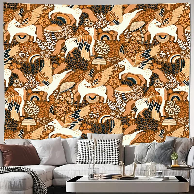 unframed Boho Tapestry Wall Hanging Nature Forest Deer Wall Decor Woodland Animal Tapestry Aesthetic Room Decor Hippie Wall Art