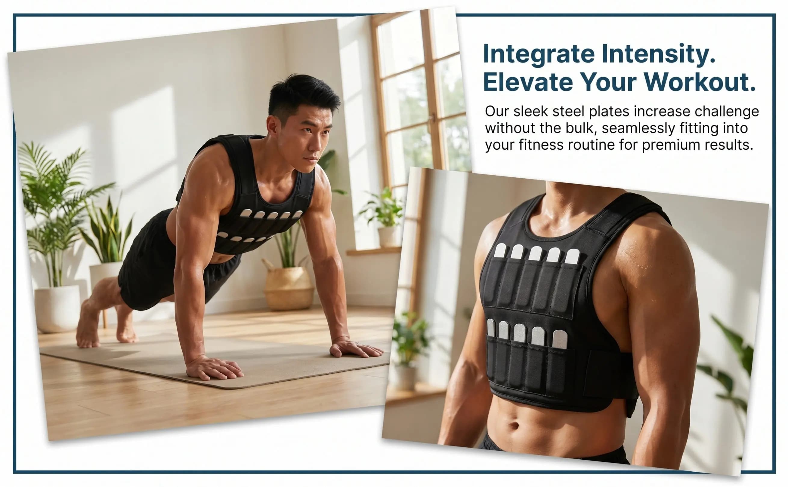 8Pcs Weight Steel Plates Electroplated Fitness Exercise Weighted Vests Ankle Wrist Training Equipment Body Building Strength