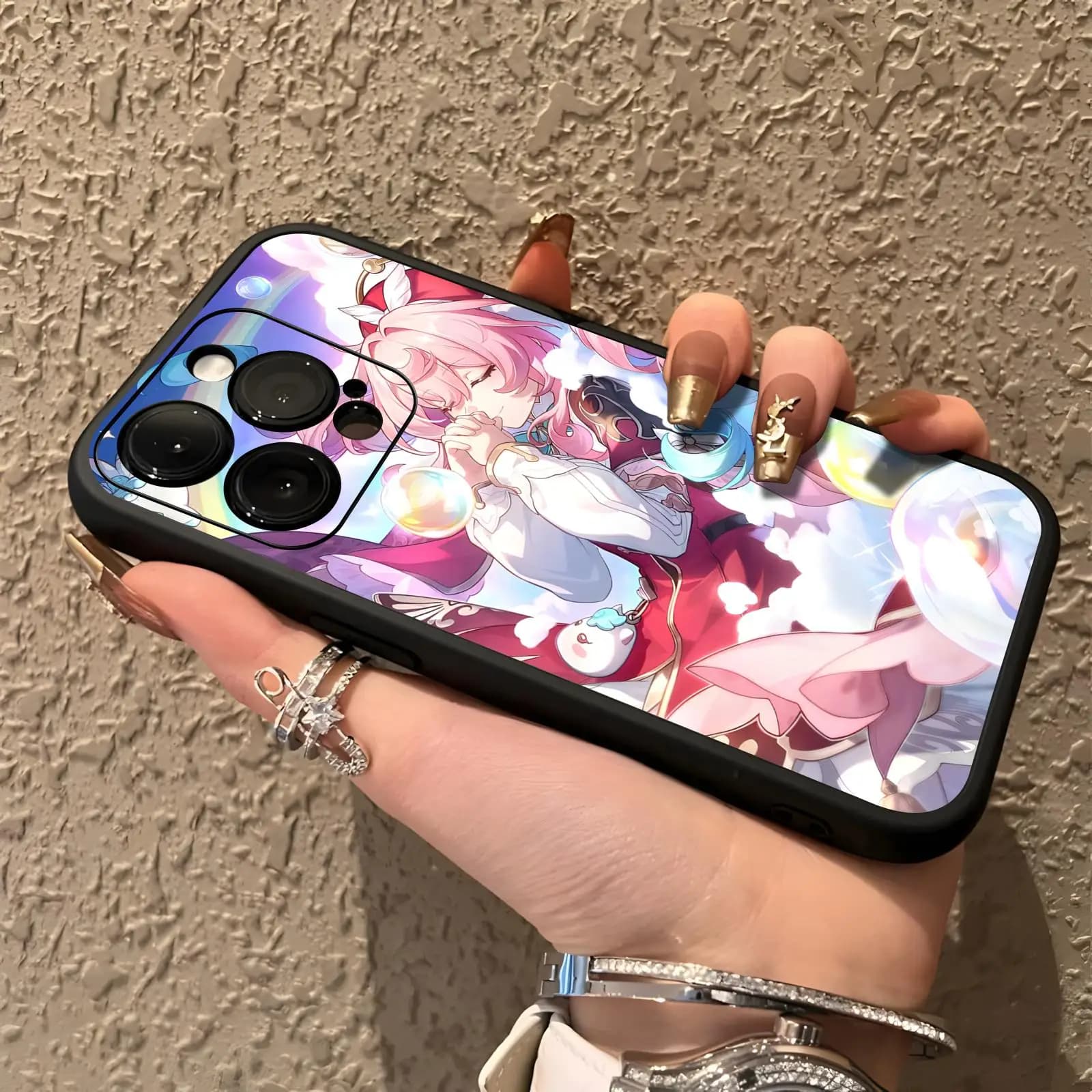 Honkai Star Rail Hyacine Phone Case For iPhone17 16 16e 15 14 13 12Plus Mini Pro Max Soft black Shockproof Cover