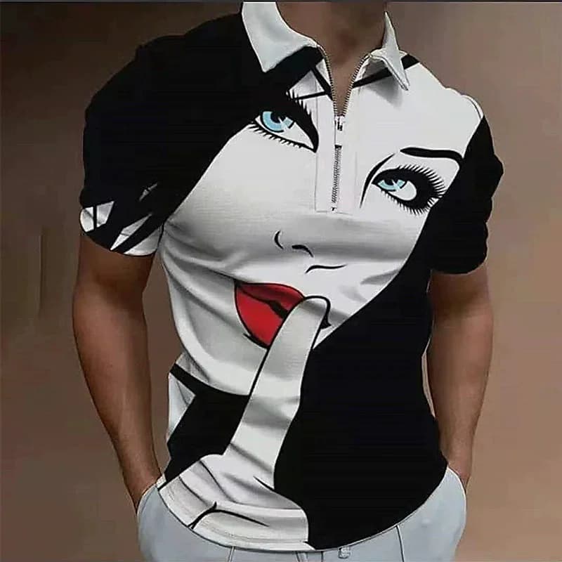 Fashion Face Pattern Men's Polos T-Shirts Summer Short Sleeve 3D Printed Street Hip Hop Male T Shirt 6XL Plus Size Casual Tops
