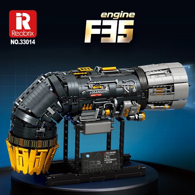 Nuovo Modello Motore F35B in Scala 1:17 (1812 Pezzi), Set di Costruzione con Motore Turbofan Funzionante, Esposizione da Collezione e Regalo STEM