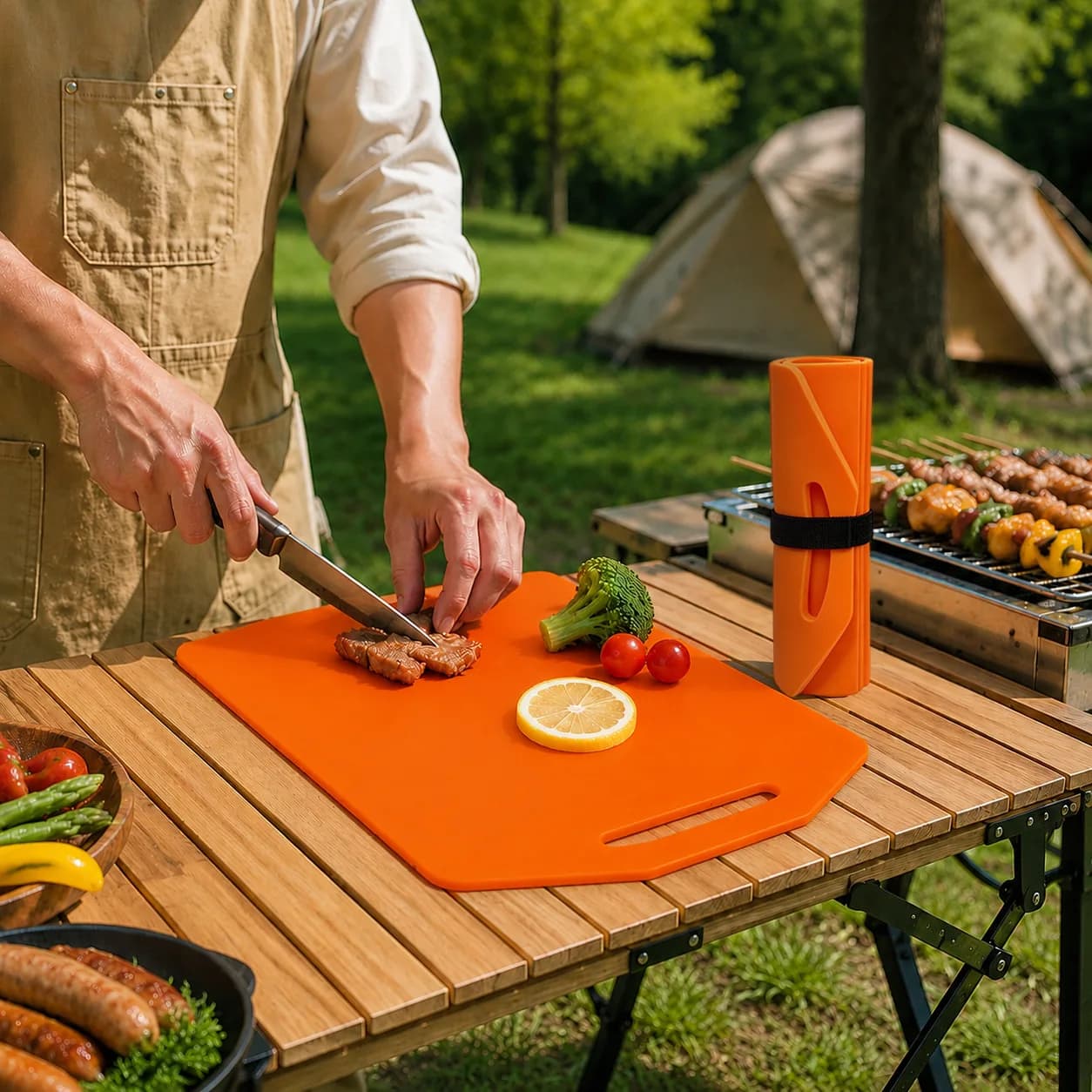 Foldable Silicone Cutting Board Kitchen Non-slip Double-sided Usable Chopping Board Thickened Outdoor Portable Chopping Block