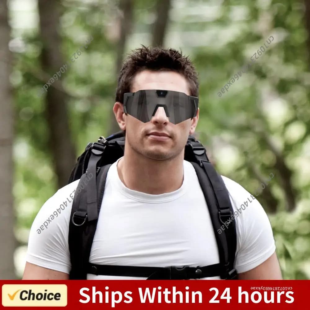 Cycling Glasses with HD 1080P Video Recording, Wearable Sports Glasses Suitable for Men and Women