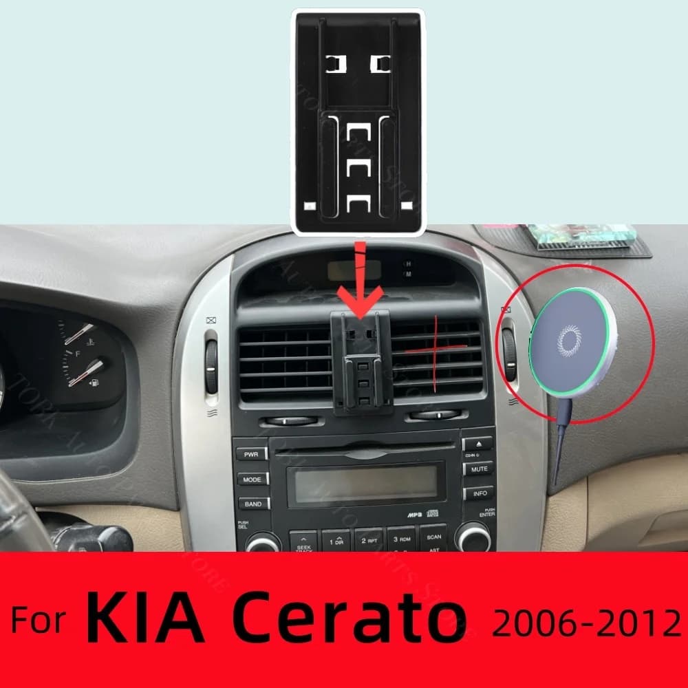 Supporto magnetico per telefono per Kia Cerato 2006-2012 2007 2010 Ricarica wireless Speciale staffa fissa Base MagSafe Accessori di montaggio