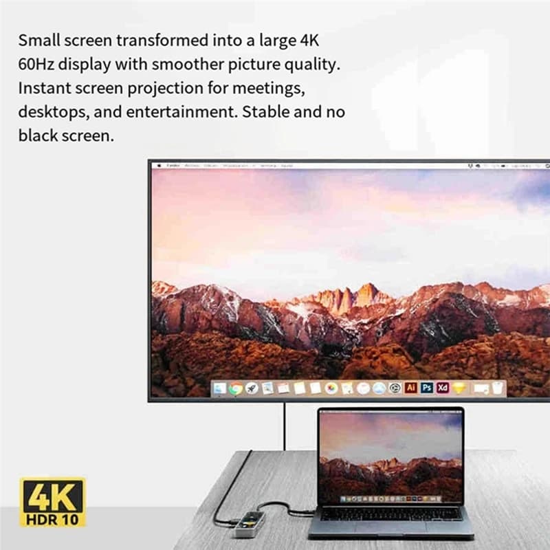 Hub USB C 6 in 1 con compatibile 4K a 60 Hz, Gigabit Ethernet, alimentazione PD da 100 W per nero
