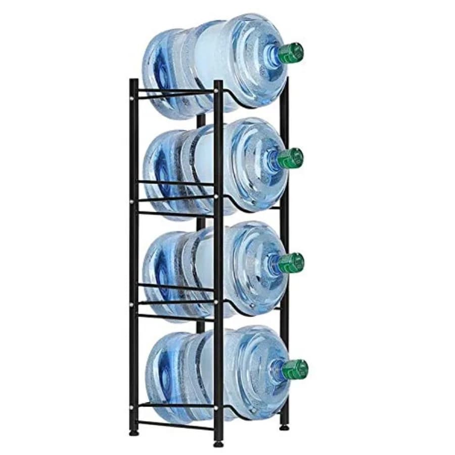 Portabottiglie per dispenser d'acqua a 4 livelli, resistente, per bottiglie da 5 galloni.