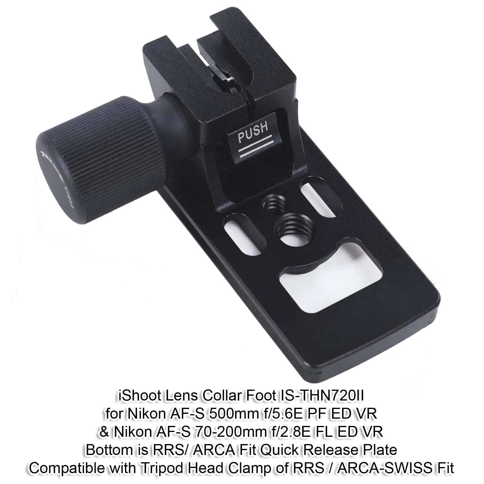 Piede della sostituzione del collare dell'obiettivo della Base dell'anello del supporto del treppiede di iShoot per Nikon AF-S 500mm f/5.6E PF ED VR
