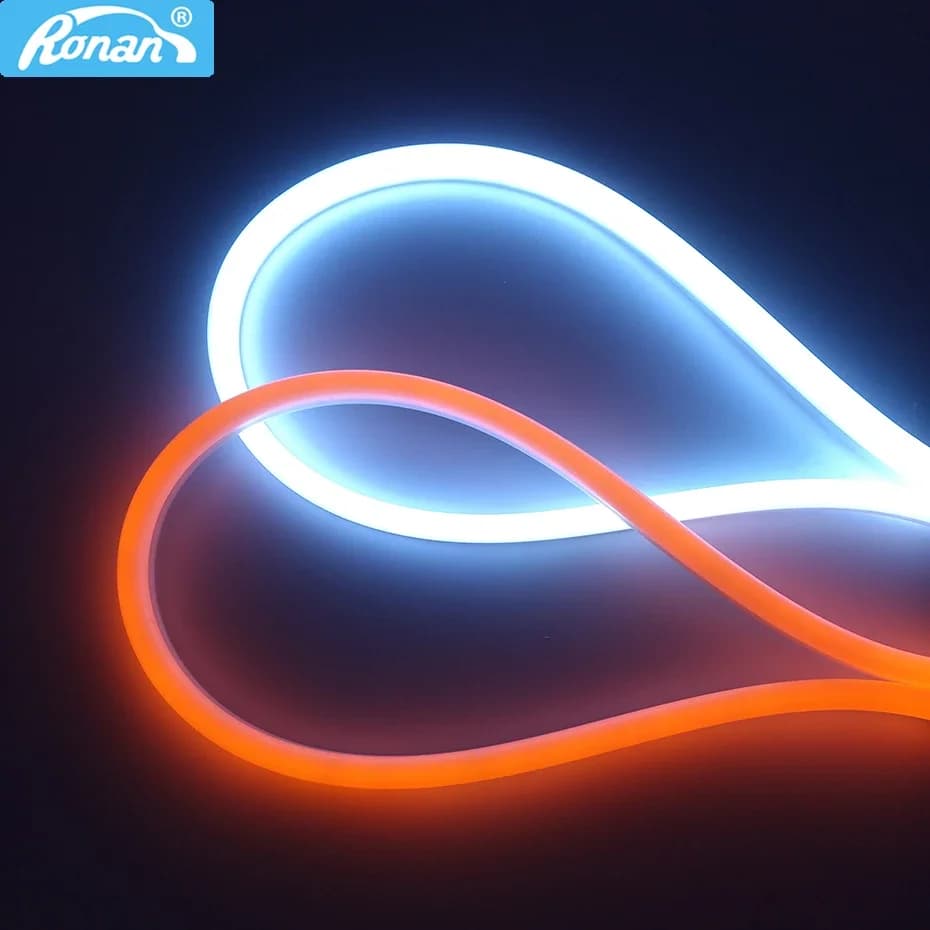 RONAN 60CM Super Luminoso Sequenziale Bianco Giallo LED Flessibile Diurno DRL Striscia Tubo Gomma di Silicone Switchback Faro