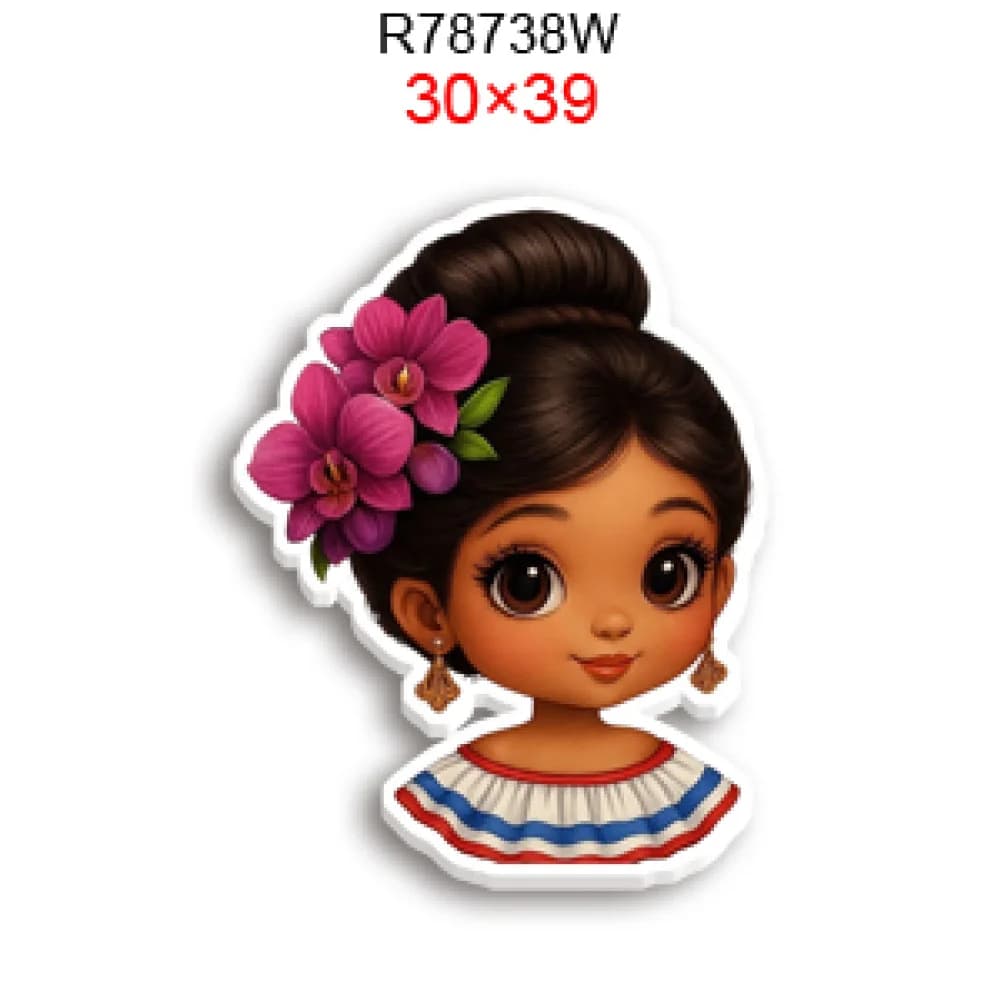 10pcs/lot Mexican Girls Resin Planar Acrylic Flatback for Bow Center Craft Supply Backpack Badge Decoration Pendant