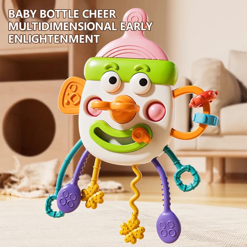 NEW Baby 6in 1 Toys Montessori Silicone Toy Travel Pull String Toy Developing Fine Motor Skill Multi-Sensory Activity Toy Gift