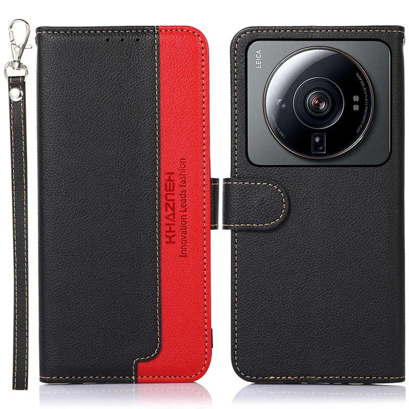Custodia a portafoglio in pelle bicolore antiurto con slot per carte RFID per Xiaomi Mi 12S 11 Ultra 12T 11T Pro 11i Lite 5G