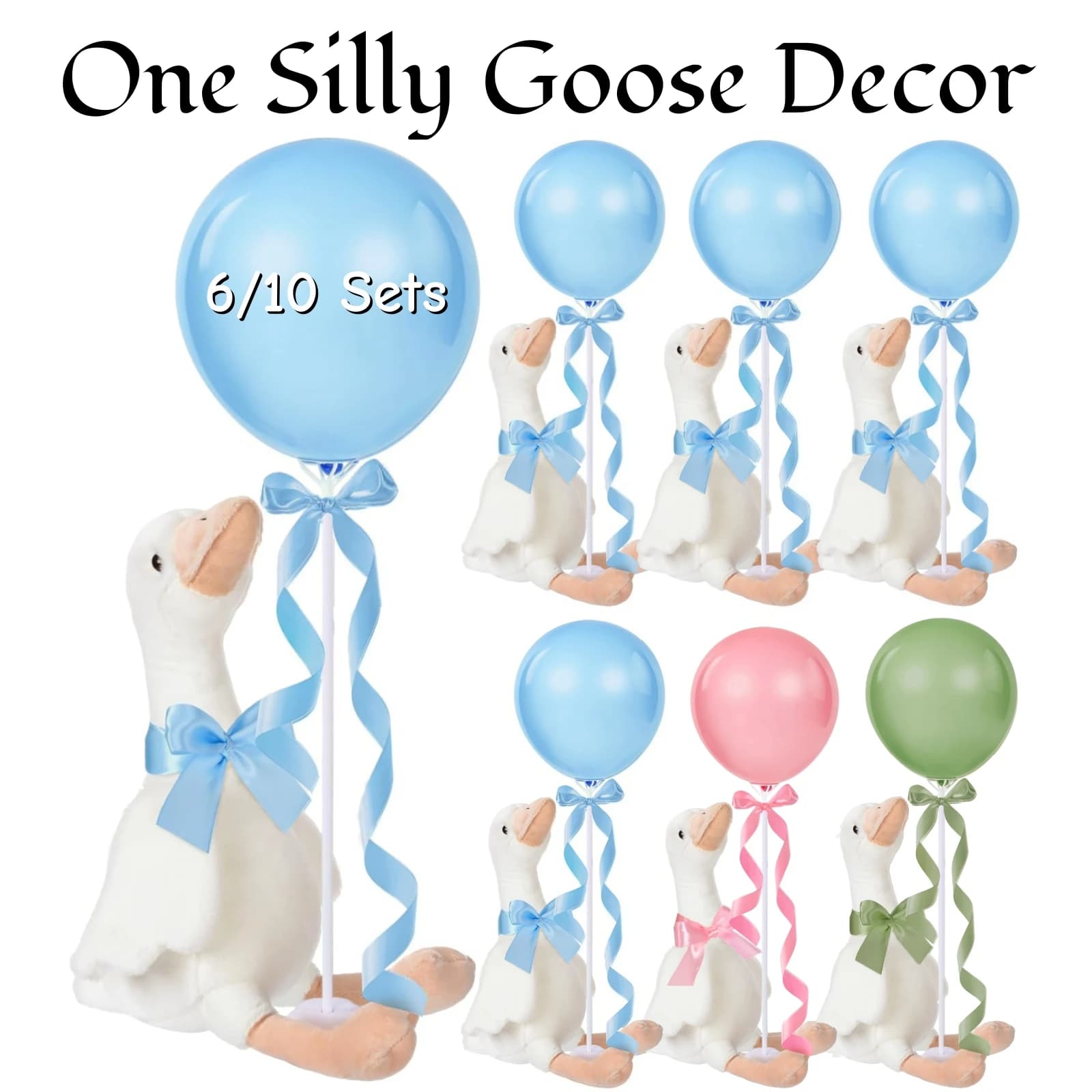 6/10 Set di Centrotavola a Forma di Oca, Peluche Decorativo per Baby Shower, Primo Compleanno, Decorazioni per Feste, Regalo