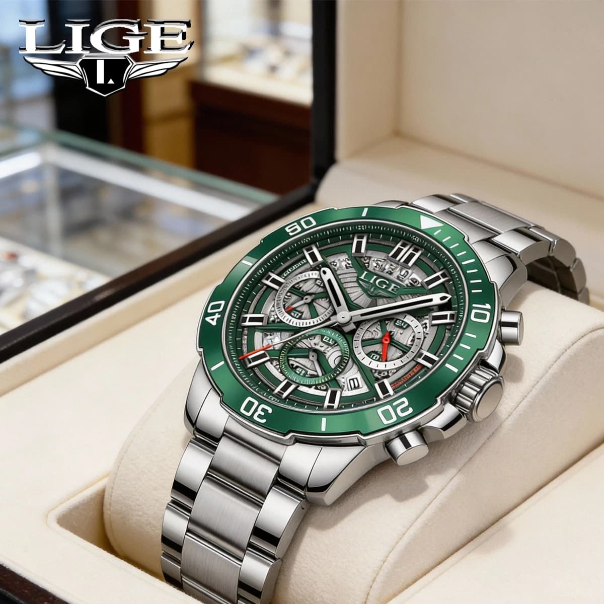 LIGE Orologio cavo di nuova moda per uomo Orologio da lavoro di lusso delle migliori marche Orologio da polso al quarzo da uomo sportivo militare impermeabile