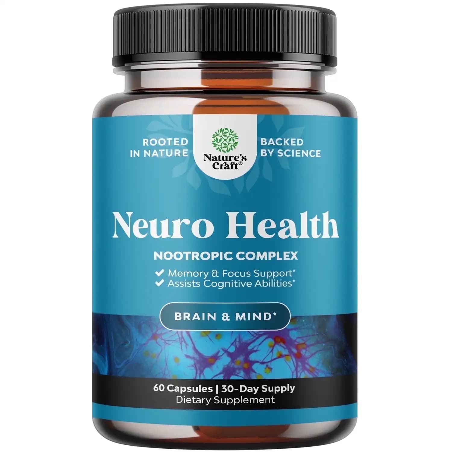 Nootropic supplement for Memory and Concentration Support - Vitamins for Mental Support and Chiarezza with Monnieri Bacopa, Vitamin A, B6, Riboflavina, Niacina, Tiamina and Folato - Cognitive Complex - 60 Capsules