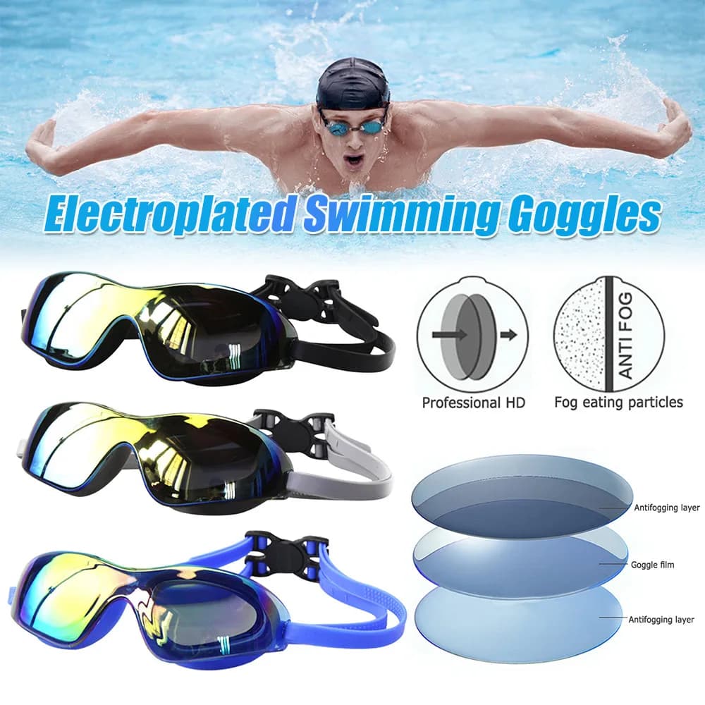Professional Swimming Goggles Adjustable Electroplate Diving Glasses No Leaking Swim Pool Eyewear for Women Men Youth Kids