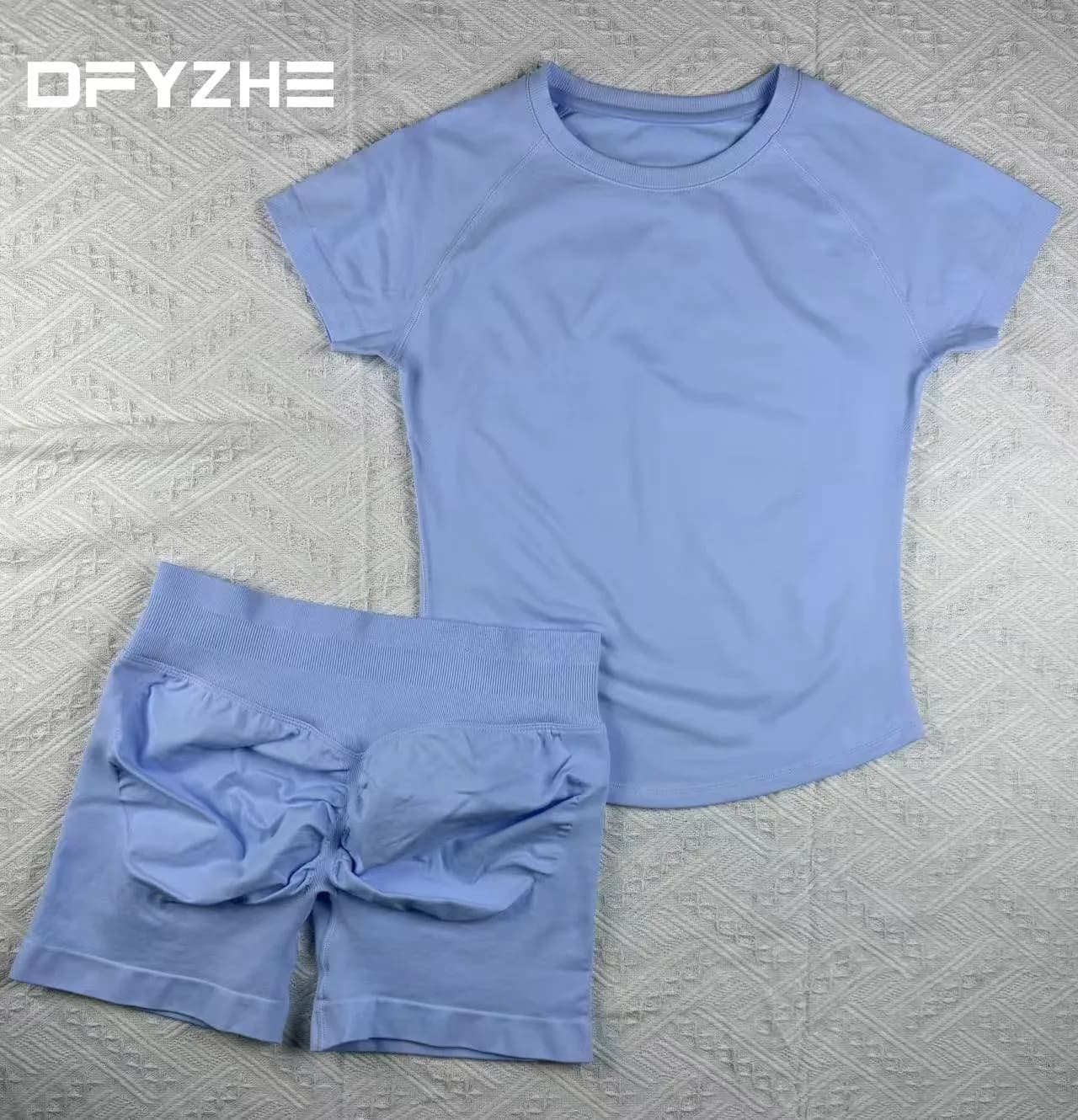 New Sporty Set DFYZHE 2026, Top Yoga Without Sewings Court, T-shirt Fitness, Set Summer 2 Pieces