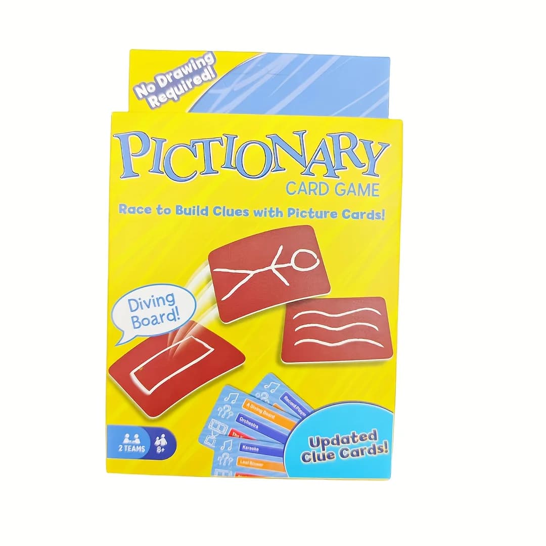 Pictionary, gioco di carte, gioco da tavolo, adatto come regalo (i colori possono variare leggermente)