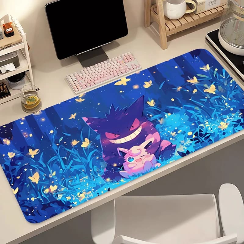 Tappetino per mouse Anime 90x40cm Pokemon Gengar xxl Computer Gamer Kawaii Accessori da gioco Mousepad Tappetino per tastiera Tappetino da scrivania Tappetino da tavolo