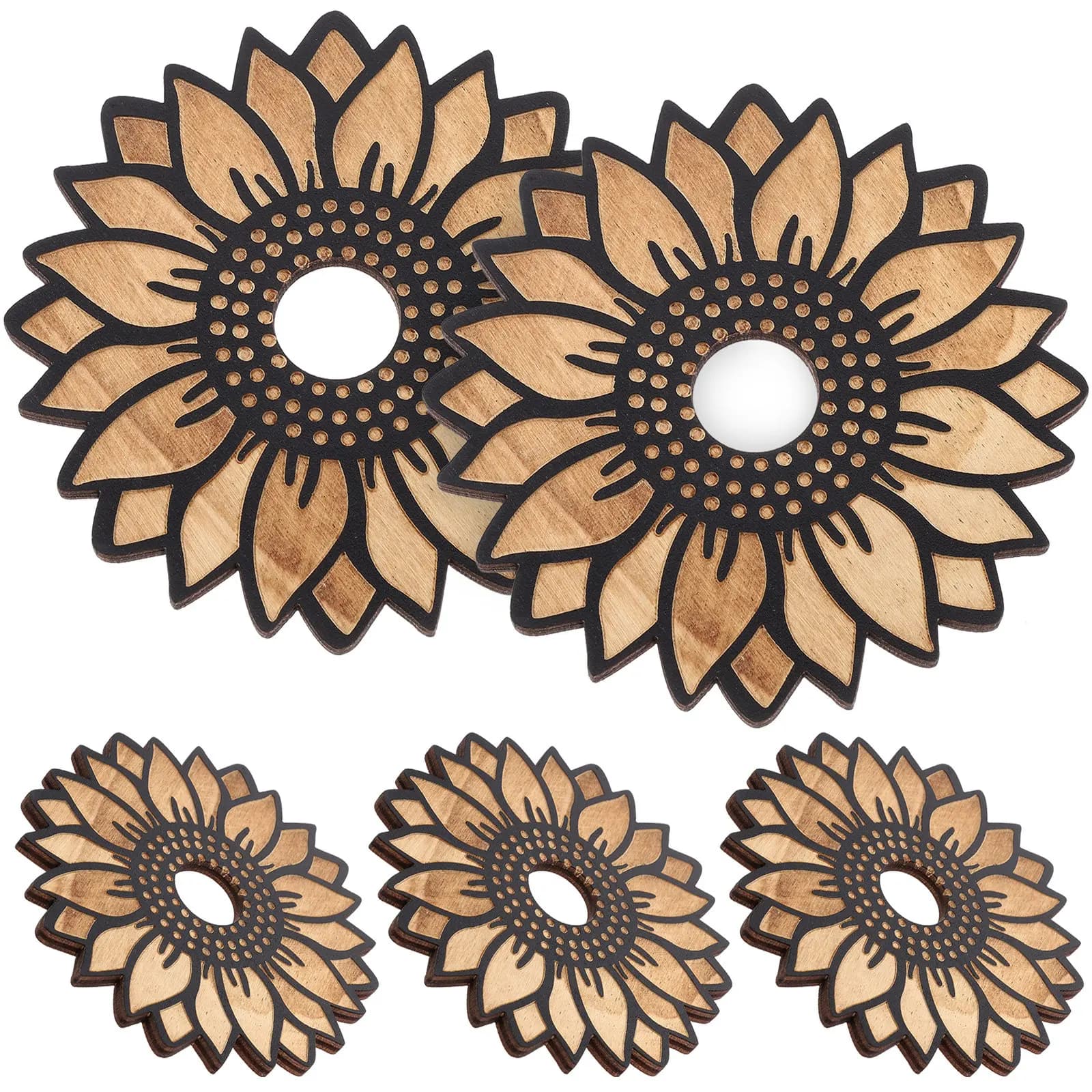 Supporto per sfera di cristallo con base in legno, 5 pezzi, per sfera di cristallo, design elegante, supporto robusto, decorazione da tavolo