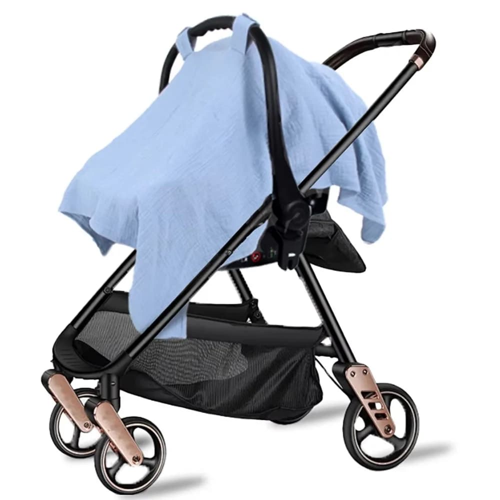 Copertura per passeggino in cotone leggero Carrozza parasole Copertura completa Copertura per seggiolino di sicurezza per bambini Copertura per carrozzina in garza Copertura per cestino per bambini