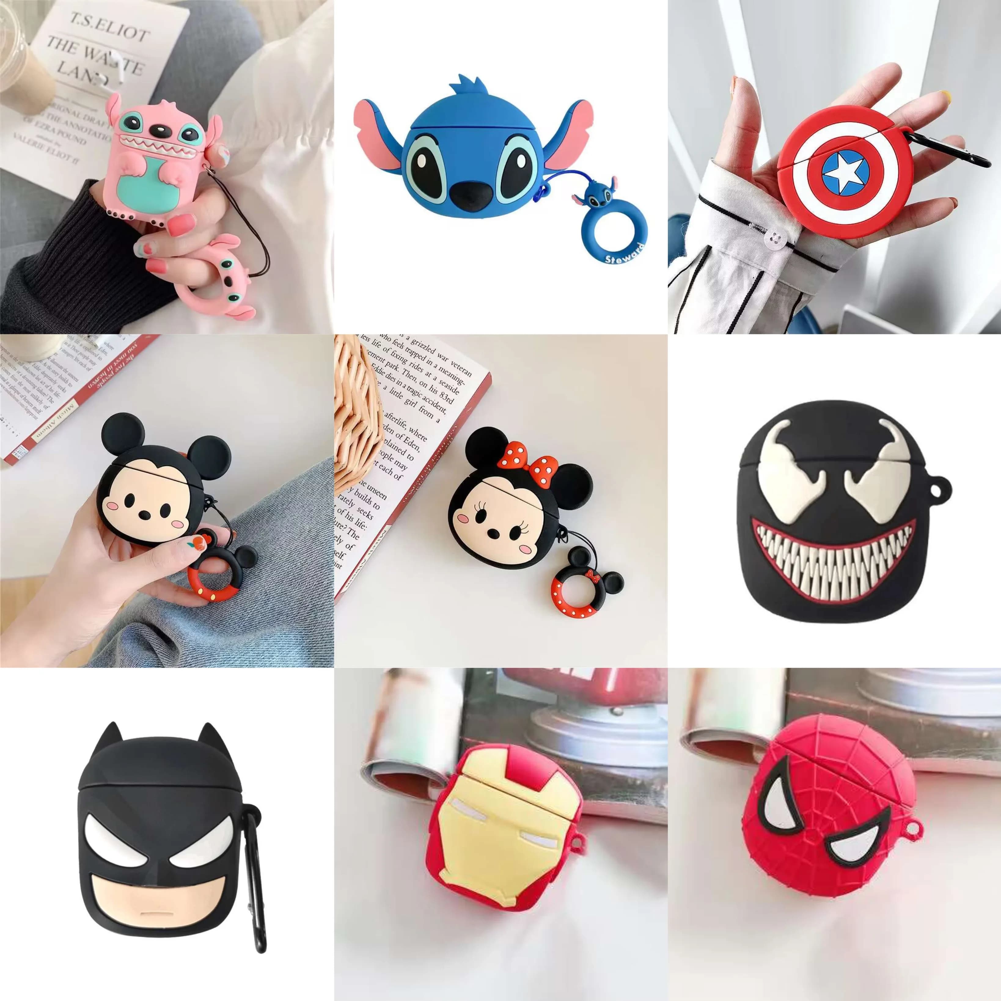 3D Cartoon Silicone Case for Airpods 1 2 3 Pro Wireless Headphone Protective Case for Airpods Pro2 with Hook