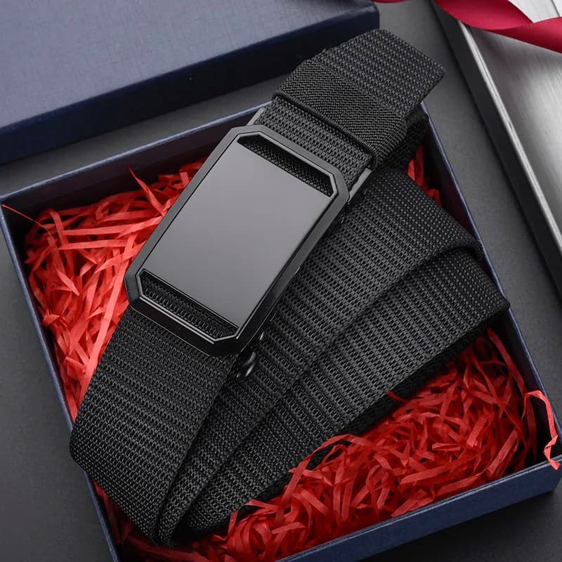 New Men's High-quality Automatic Buckle Canvas Belt Simple Casual Jeans Belt Fashion Men's Design Fashion Belt