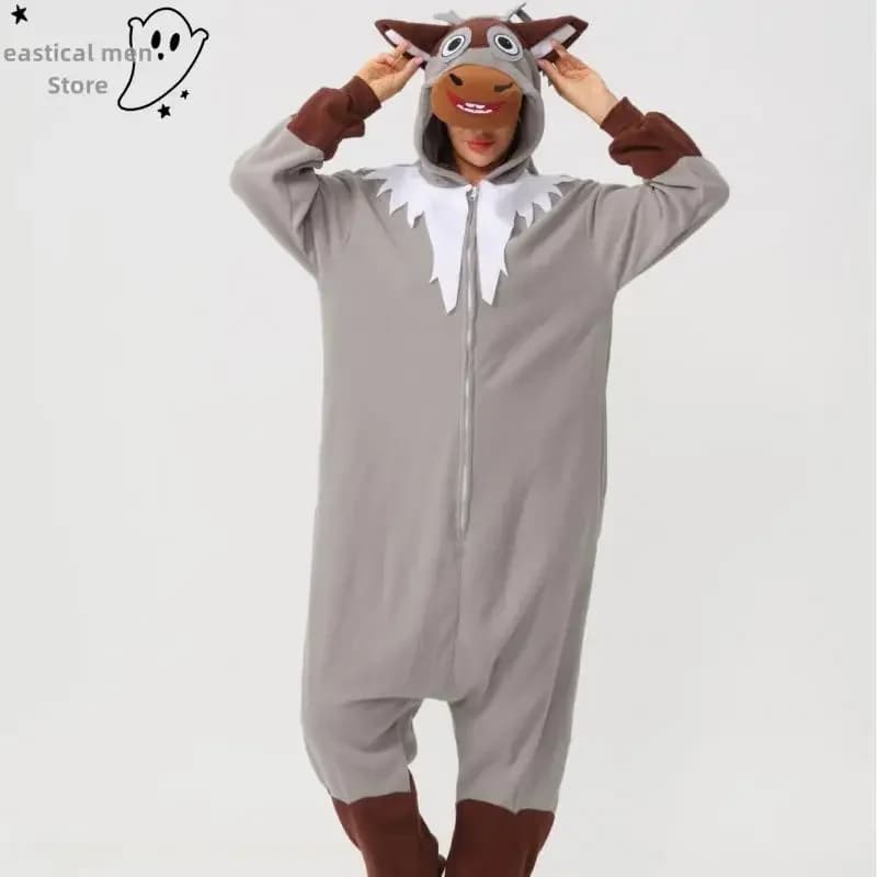 Halloween Cosplay Tuta Pigiama Anime Cartoon Peluche Tutina Indumenti da notte Flanella Indumenti da notte per adulti Cosplay Accappatoio Pijama Homewear