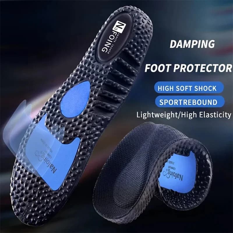 Breathable sports soles with shock absorption and deodorants for running shoes, women's foot suns, massage pads and care.
