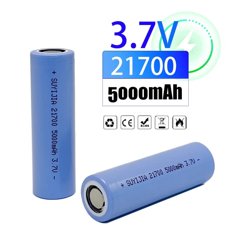 Batteria ricaricabile originale agli ioni di litio da 3,7 V 21700 5000 mAh per desktop TV videogiochi rilevatore di fumo power bank integrata