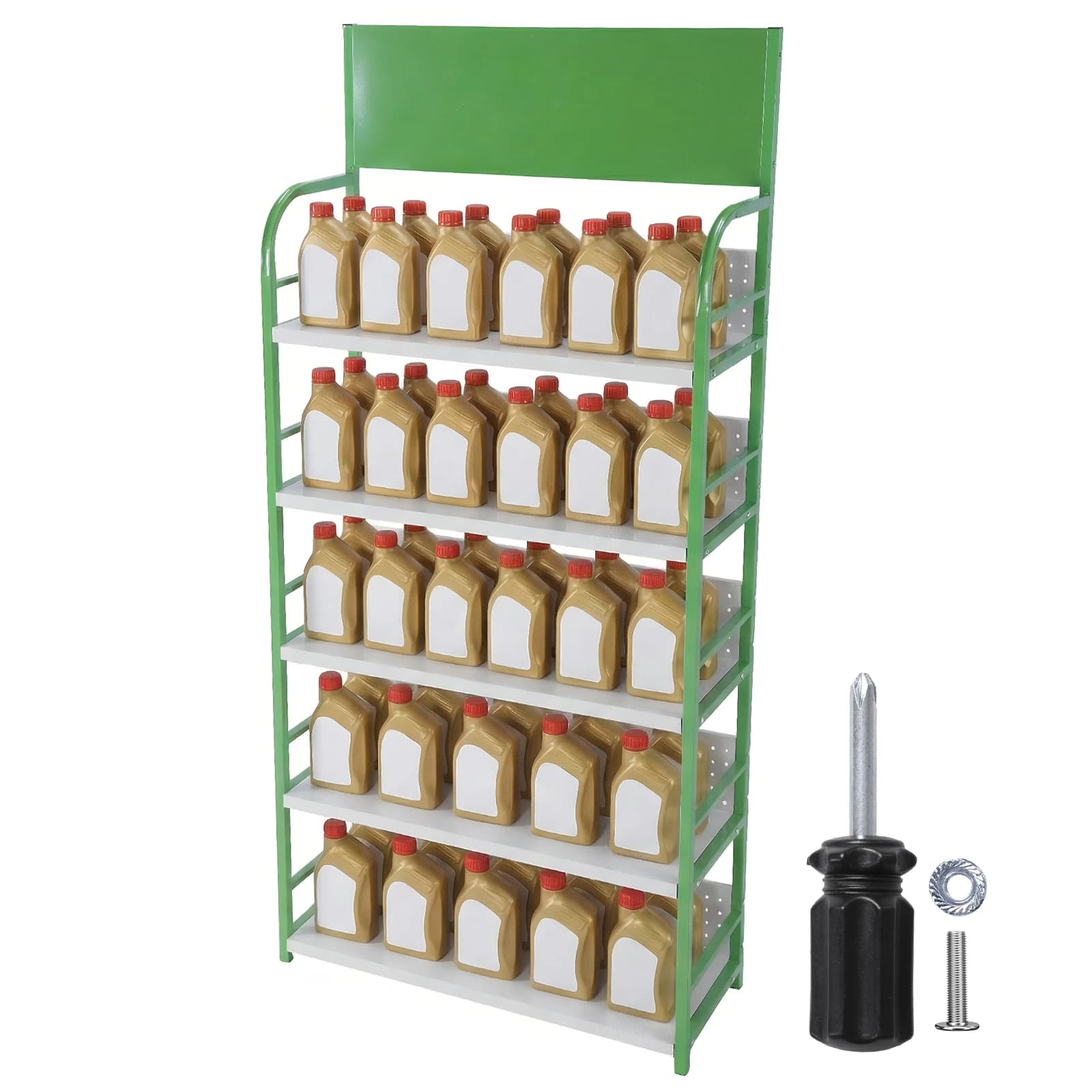 5 Tier Supermarket Large Sample Display Shelf with Signboard Soda Can Organizer for Kitchen Office and Convenience Store