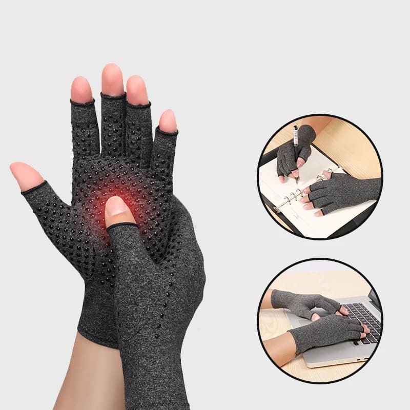 Compression Gloves Mezze Dita Silicone Anti-slip for Articular Support Cycling Fitness Sport Unisex for Men and Women