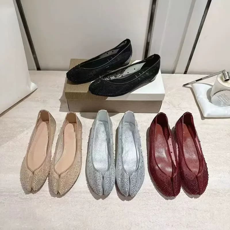 Scarpe da donna Fondo piatto Retro Scarpe con punta divisa Punta divisa Testa tonda Stella zingara Bocca superficiale Scarpe da balletto Donna Zapatos Mujer