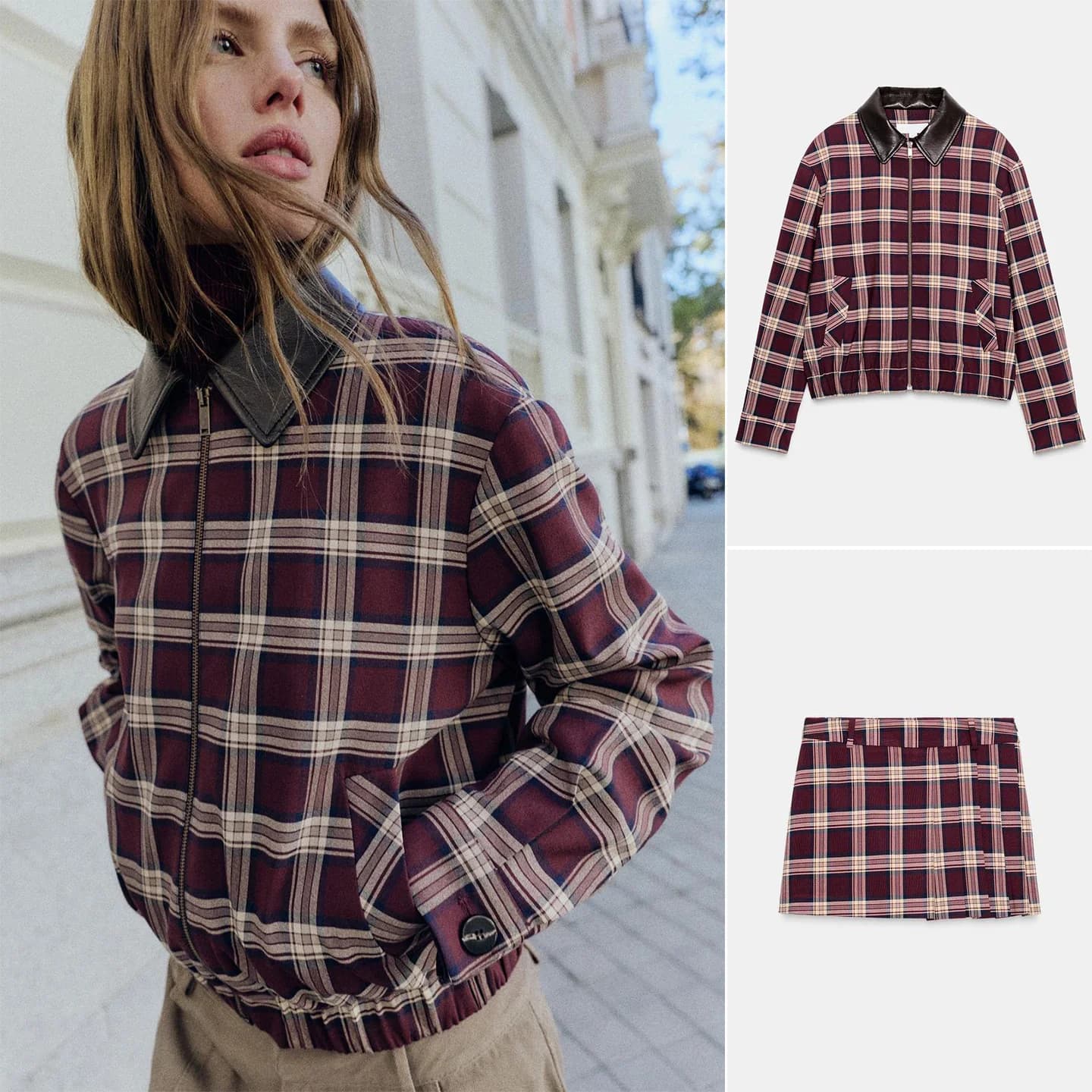 Jaet Pilot Coat Scotch Leather Effect Low Waist Pleated Wide skirt Pants Set of 2 Pieces Casual Sle Winter Faion Women's Dress