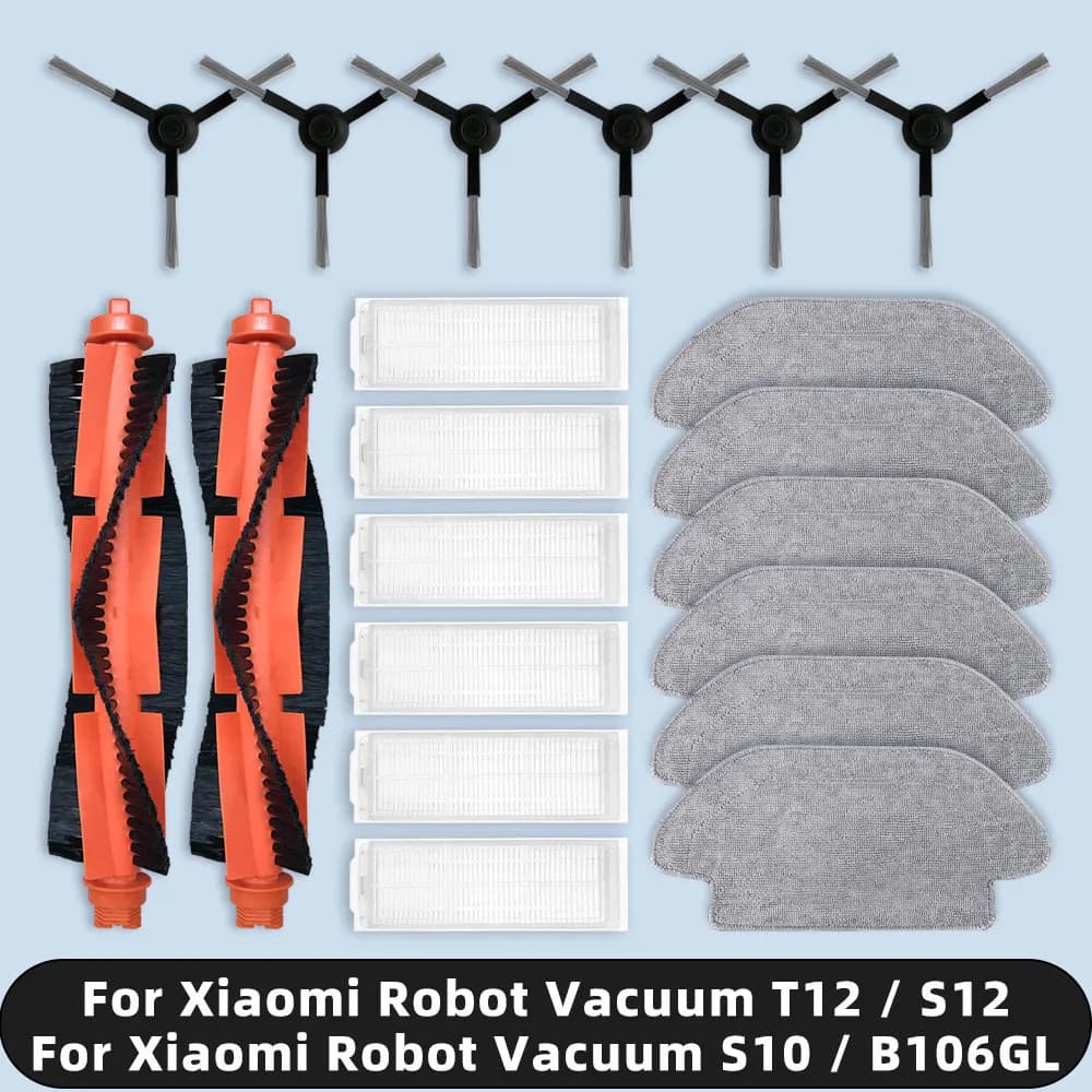 Compatibile Per Xiaomi Robot Aspirapolvere T12/S12/S10 B106GL Pezzi di Ricambio Filtro Principale Spazzola Laterale Mop Panno Accessori di Consumo