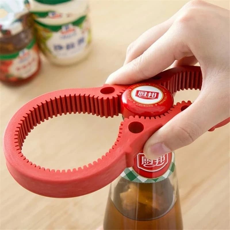 1 apriscatole manuale portatile antiscivolo, adatto per birra in lattina/bottiglie di vetro, piccolo utensile da cucina per la casa.