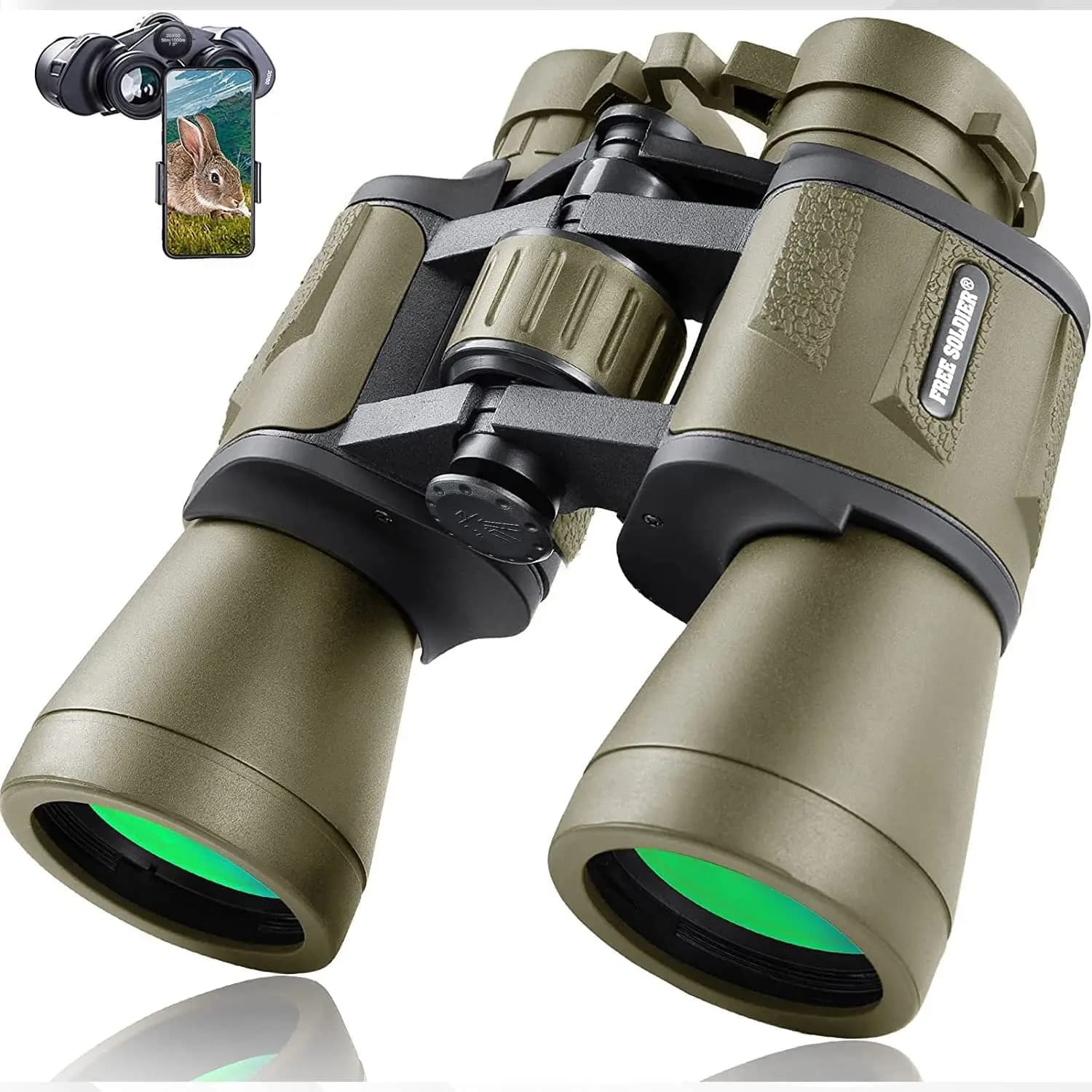 Binocolo 20x50, binocolo impermeabile per visione notturna a bassa definizione, viaggi per bambini adulti, caccia e stelle stellate
