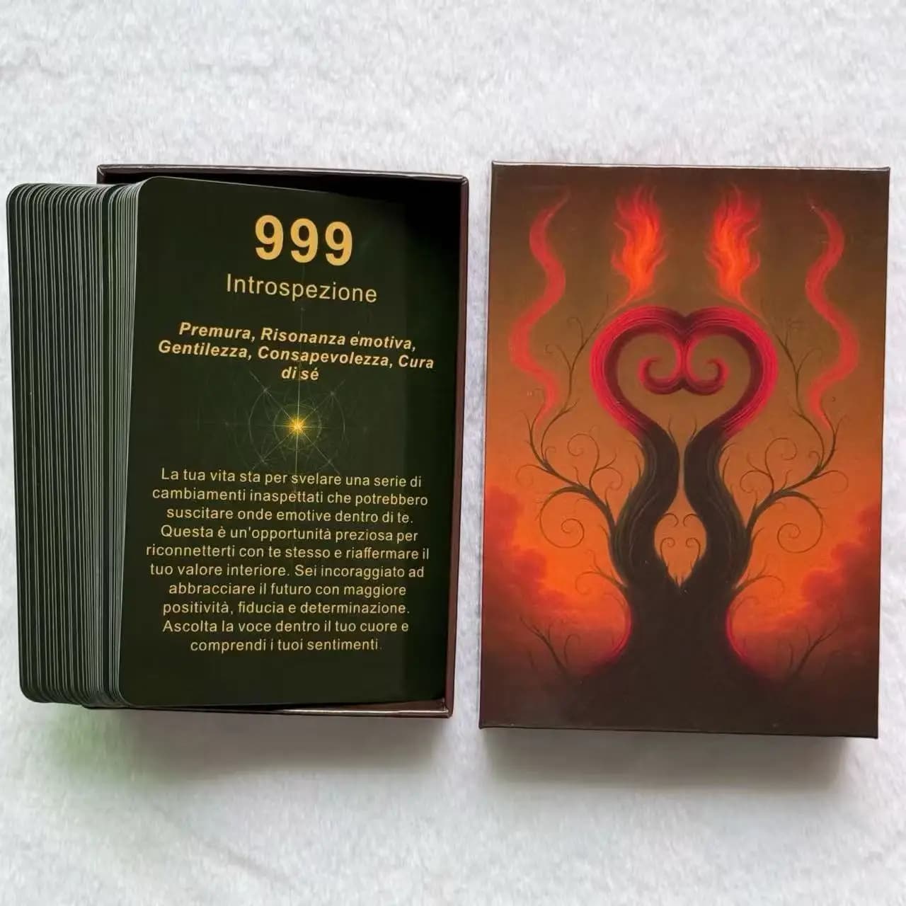 Mazzo di carte Oracle italiano, 48 carte con parole chiave per la lettura personale, mazzo di carte a tema numeri, profezia divinazione, 12*8 cm, 14+
