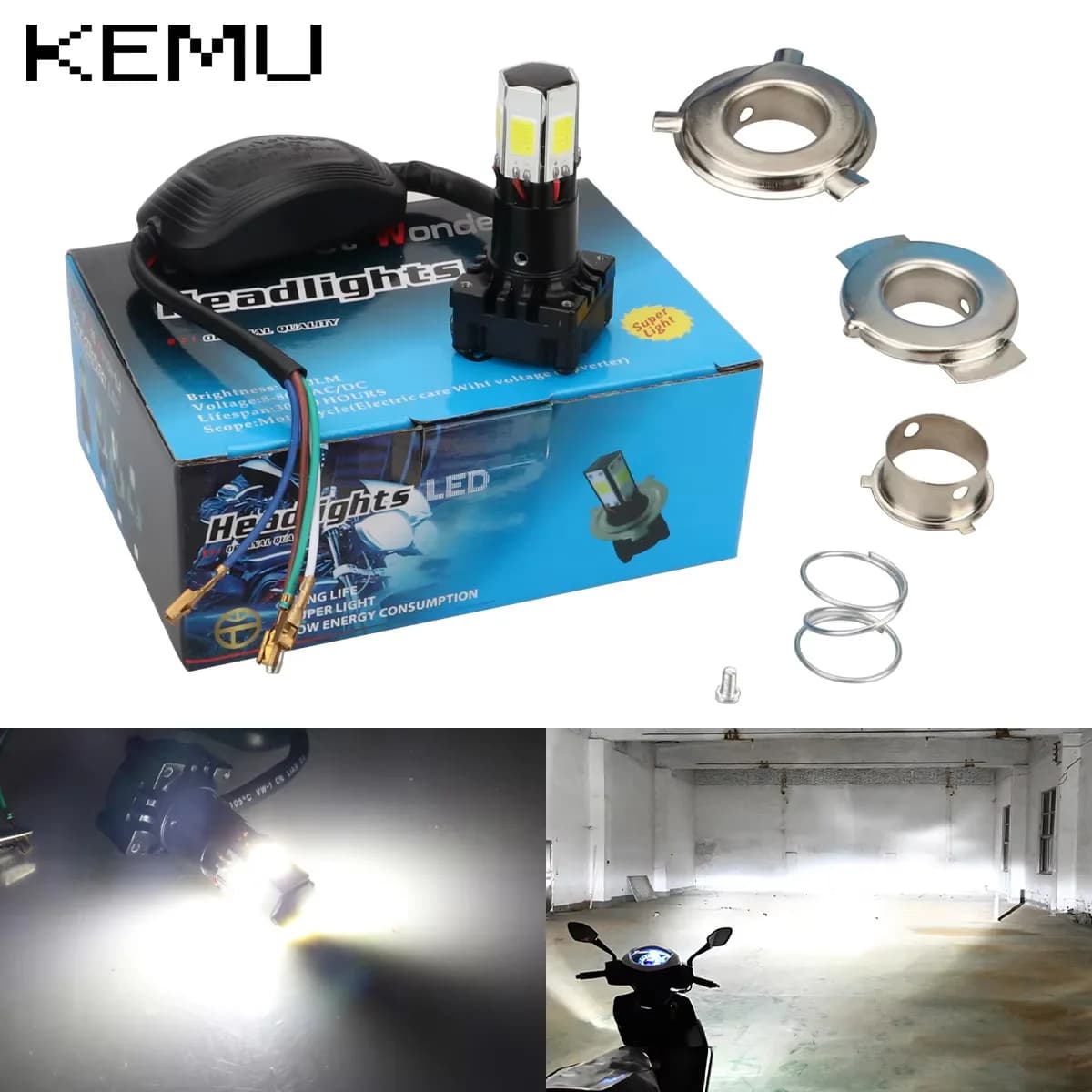 H4 LED Faro Del Motociclo BA20D P15D Canbus COB Chip Moto Fendinebbia Universale Scooter Moto Faro Anteriore Lampada Da Corsa