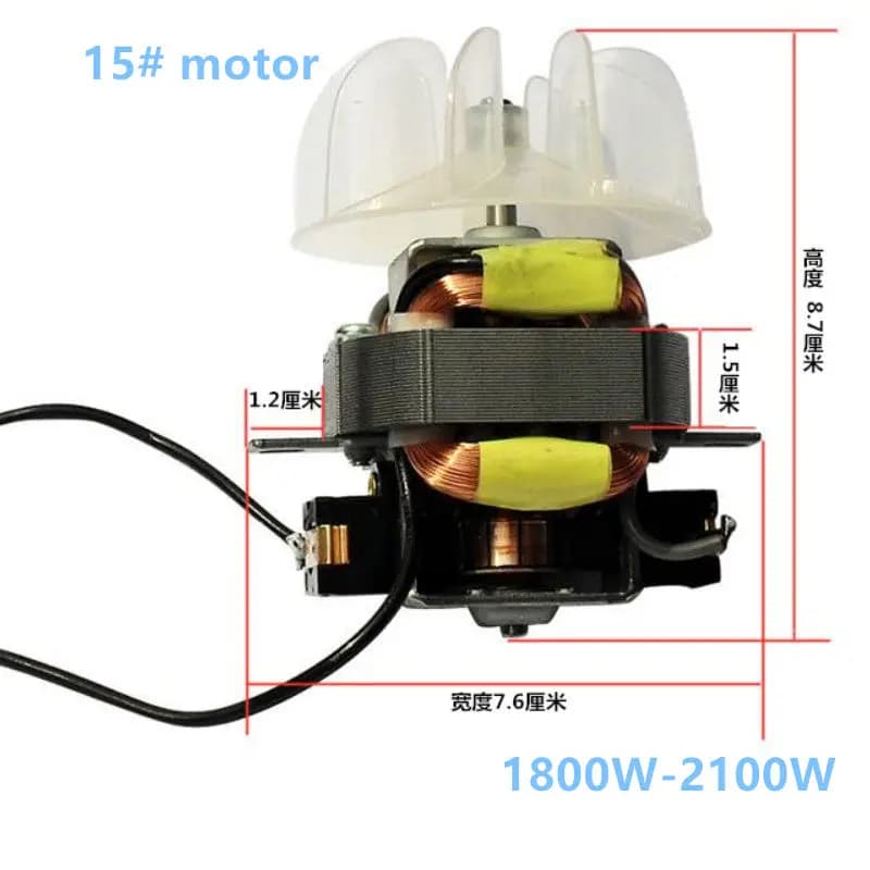 Hair dryer parts for the professional high power hair dryer motor # 13 # 15 # 17 # 21 motor with leaf fan 220V 1800-2100W