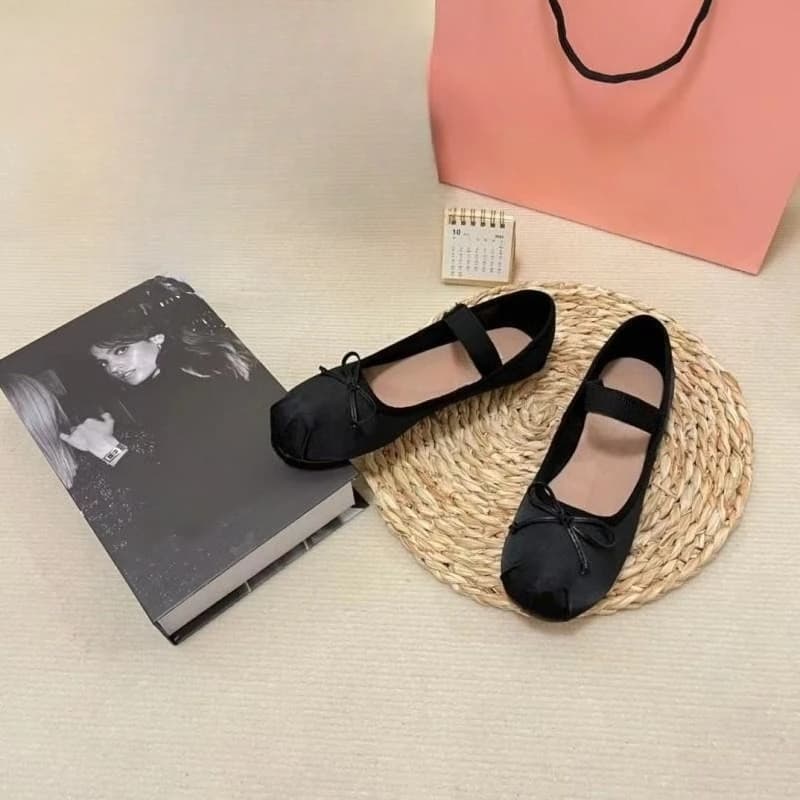 Nuove Ballerine da Donna in Raso 2026 con Fiocco, Punta Affusolata, Stile Fatato, Scarpe Slip-On Eleganti per Uso Quotidiano Casual