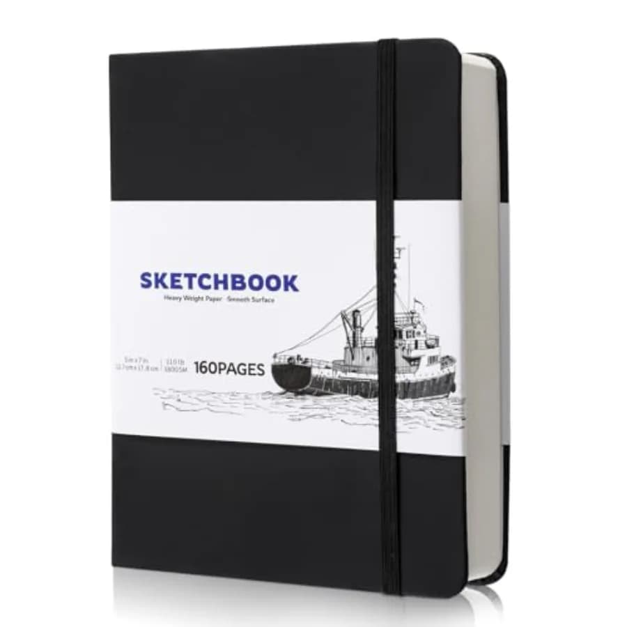 Hardcover Sketch Book, 0lb/80GSM Sketchbook for Drawg Patg, 60 Pages/80 Sheets Sketch Pad, Drawg Book Art Supplies for Teens, A
