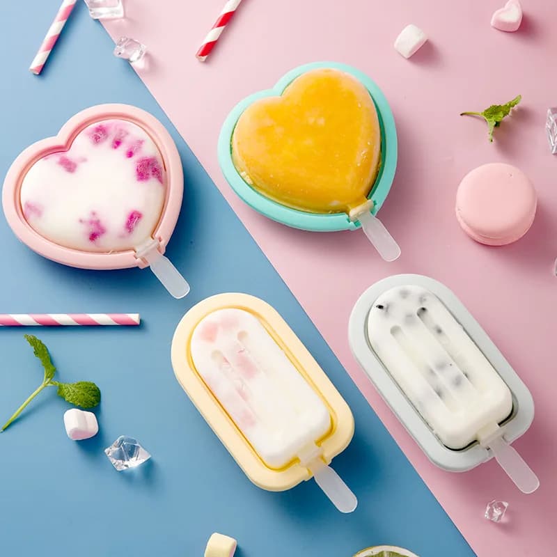 Amore stampo in Silicone a forma di cuore con coperchio Mini rotondo ghiacciolo ghiaccio cubo vassoio stampo torta al cioccolato formaggio regali accessori da cucina