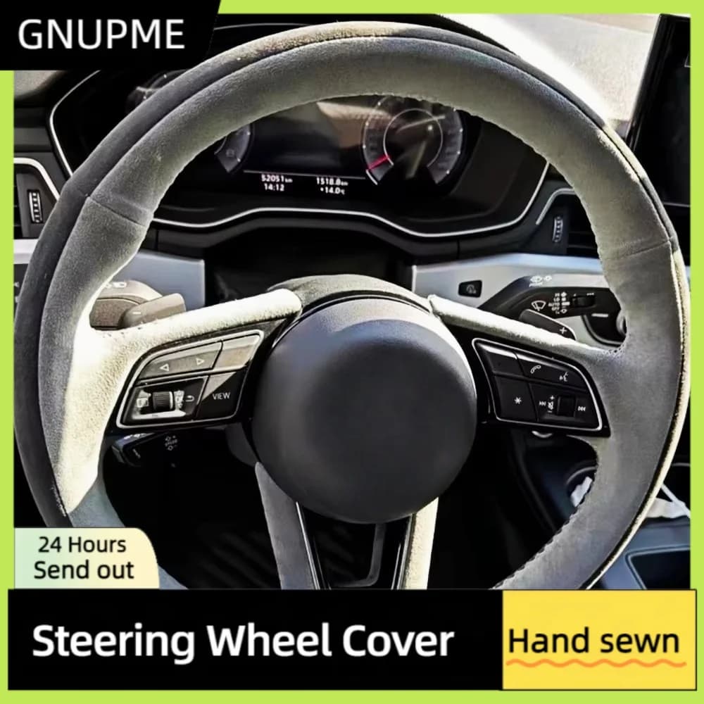 Coprivolante per auto personalizzato cucito a mano in pelle antiscivolo e morbida per Audi A3 A4 A5 S4 Q2 Q3 RS5 Avant involucro per volante