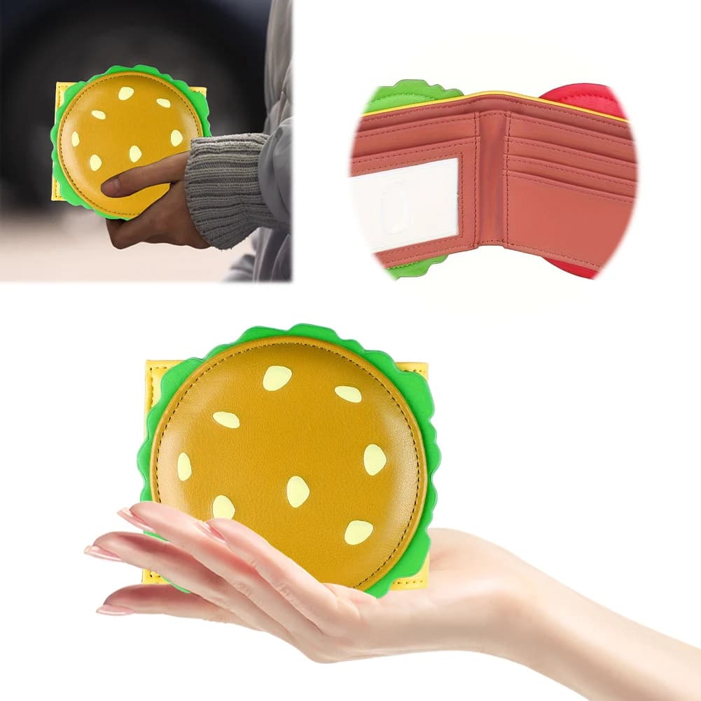 Portafoglio a Forma di Hamburger con Protezione RFID, Porta Carte di Credito per Donne e Ragazze