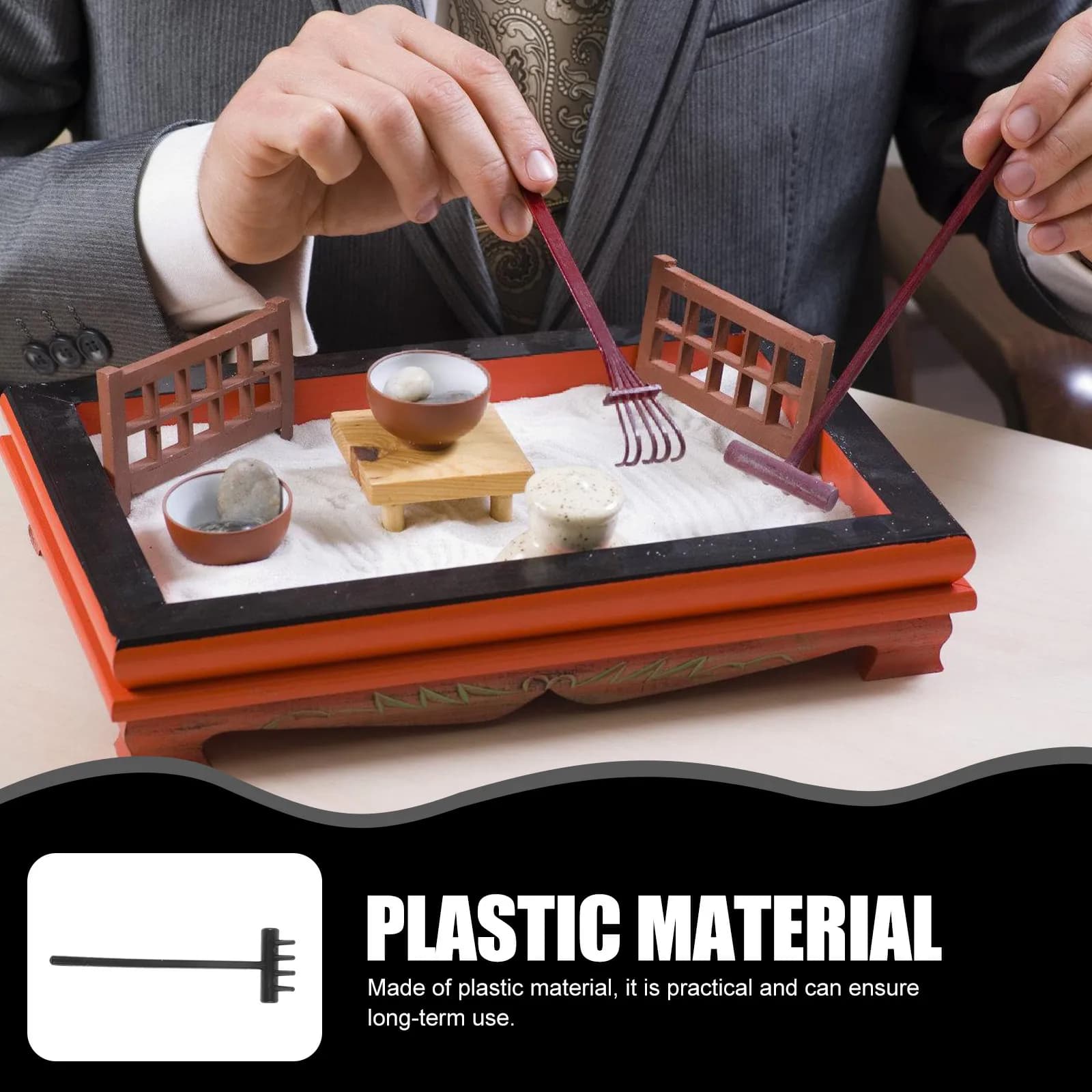 Set di 5 Mini Rastrelli per Sabbiera, Attrezzi in Plastica per Tavolo di Sabbia, per Creare Onde e Decorazioni da Giardino e Scrivania