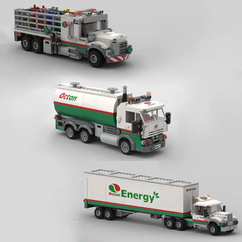 MOC city Engineering serie Bombola di gas ottan modulare Modello di camion di consegna idee creative Blocchi tecnologici regalo giocattolo