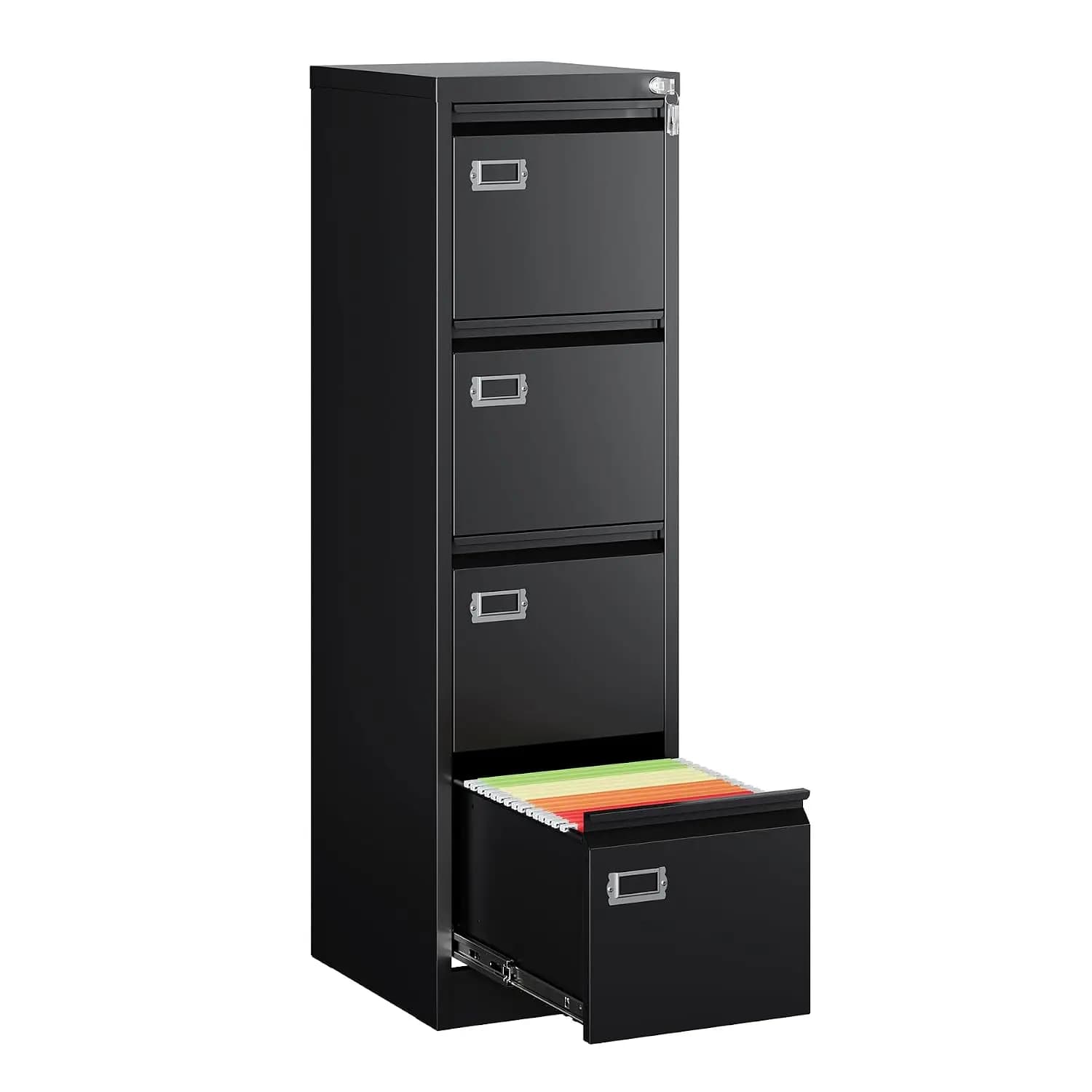 4 Drawer Metal File Cabinet with Lock, Vertical Office Storage for Letter Legal A4 Folders, Customized