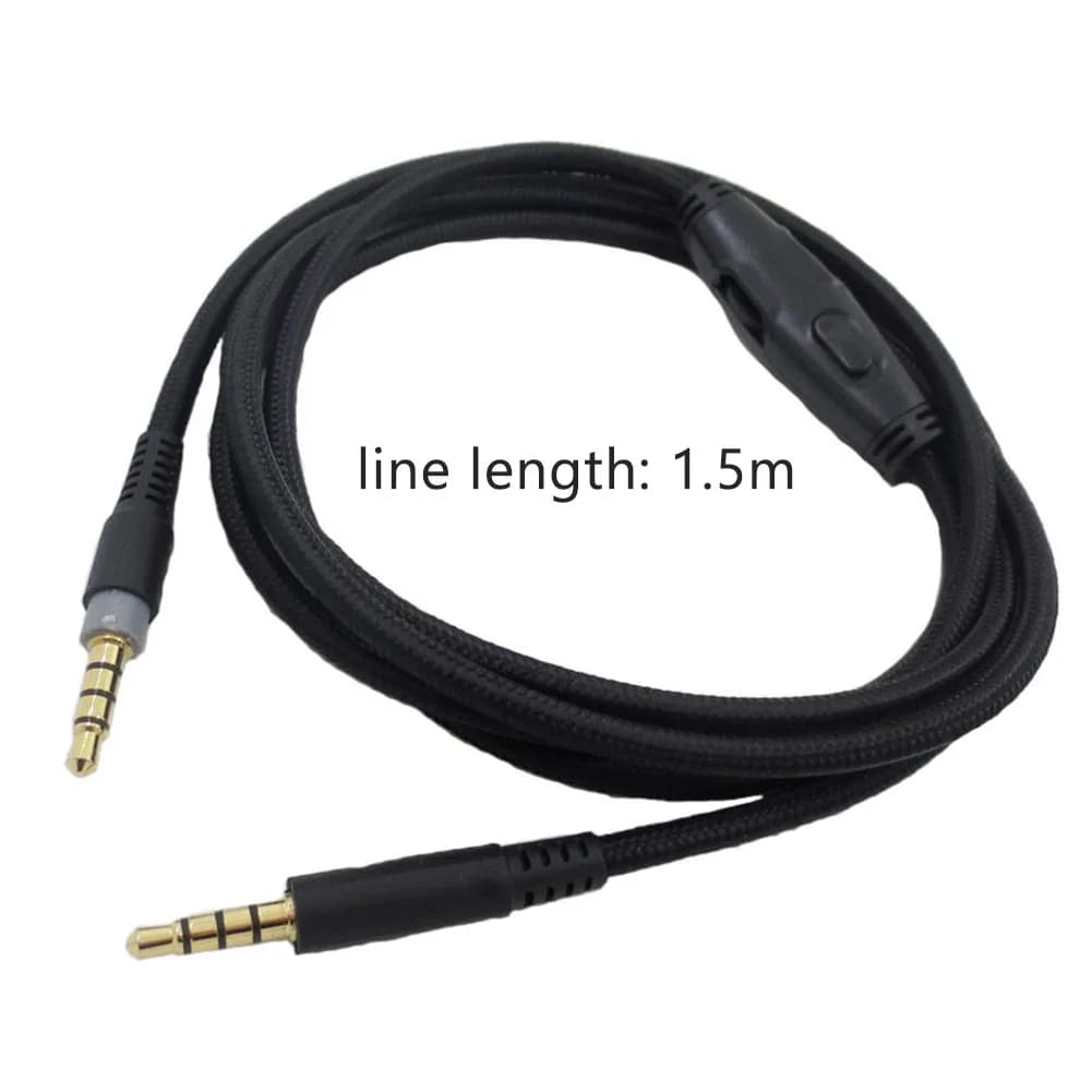 Audio cable for 1.5 m headphones, from male to male, for headphones, Aux cable with adjustment for HyperX Cloud/Cloud Alpha