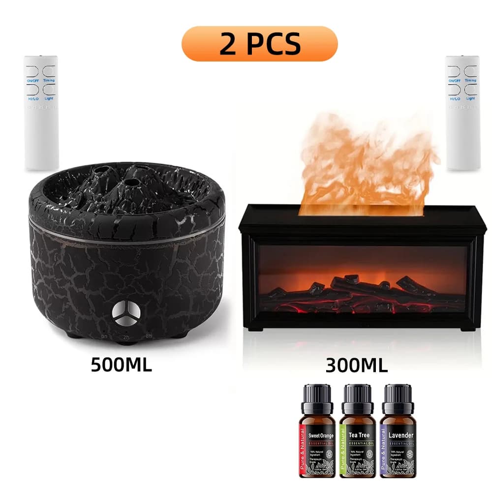 Diffusore di aromaterapia con telecomando e timer - Set di 2 diffusori con luci LED che cambiano colore, perfetti per profumare la casa, Yo