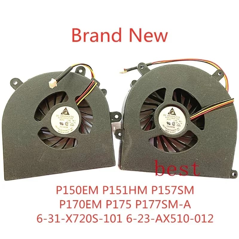 Ventola di raffreddamento CPU portatile, ventola GPU, adatta per P150EM, P151HM, P157SM, P170EM, P175, P177SM-A, 6-31-X720S-101, 6-23-AX510-012, Ne